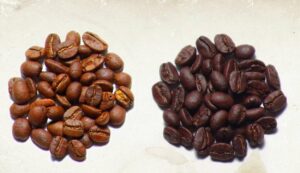 Espresso and coffee beans